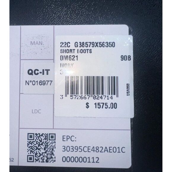 Authentic CHANEL 2022 Chelsea Ivory CC Logo Block Heel Ankle Boots Size … - Picture 16 of 17